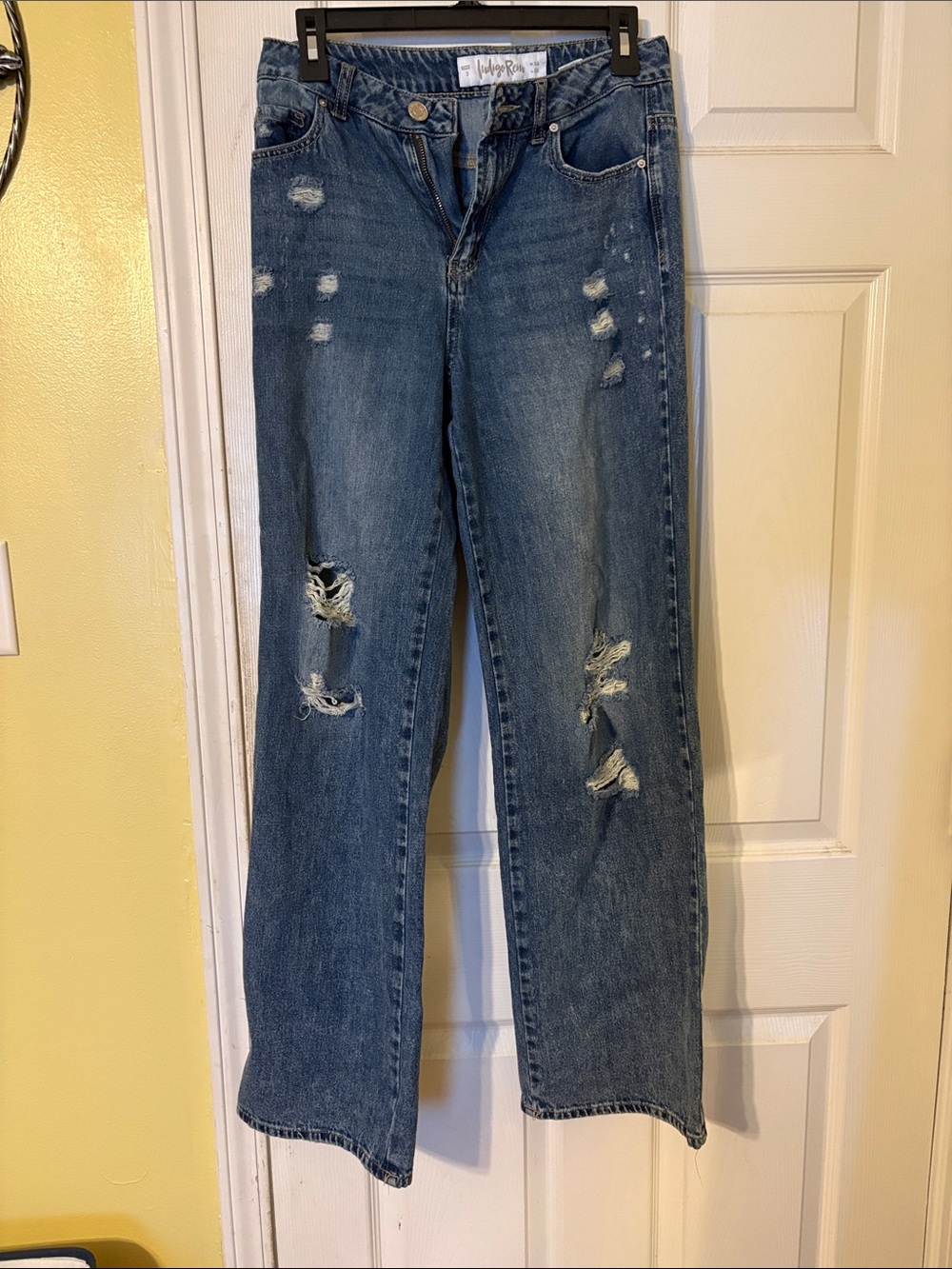 Washed Blue Distressed Women's Jeans
